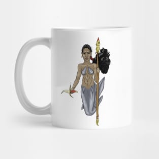 Black mermaid warriot Mug